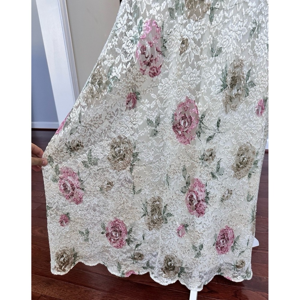 Vintage‎ Y2K 2000s DressBarn CottageCore Valley Girl Coquette Floral Maxi Dress - Picture 8 of 11